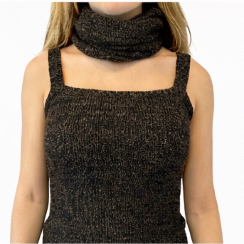 Vintage Donna Karan Cashmere Knit Tank with Detachable Turtleneck | 2002 Collect